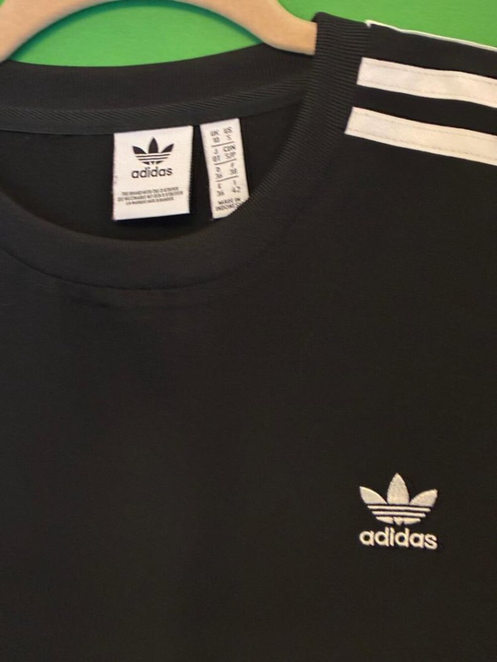 adidas Originals Black Long Sleeve Dress with White Stripes - Picture 6 of 7